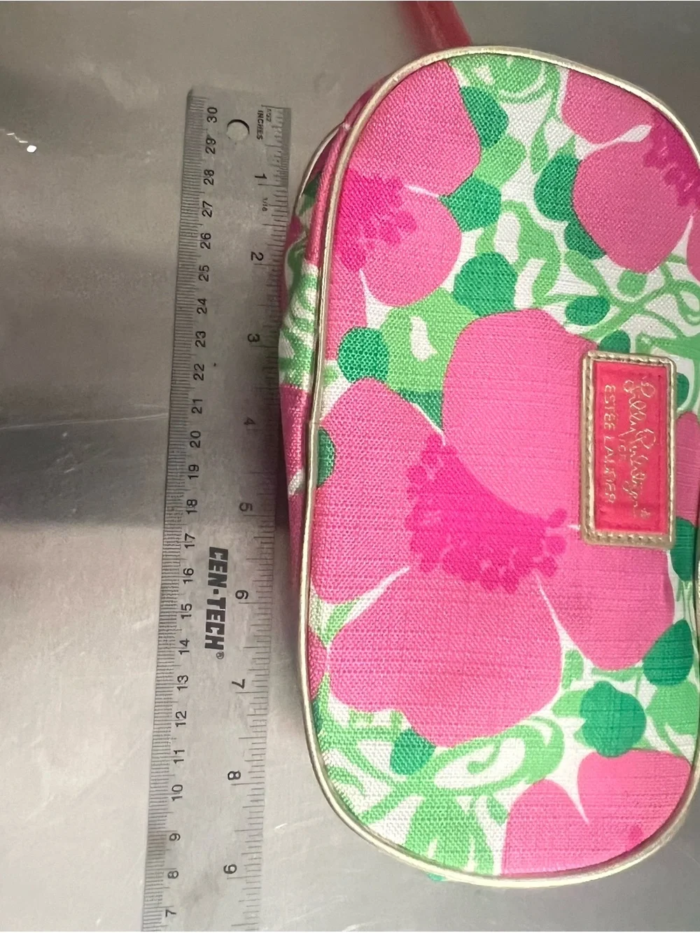 Lilly Pulitzer Estée Lauder Pink & Green Floral Cosmetic Case